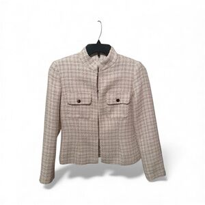 Zara Cream Checkered Women's Blazer